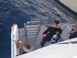 Diving from the main boat